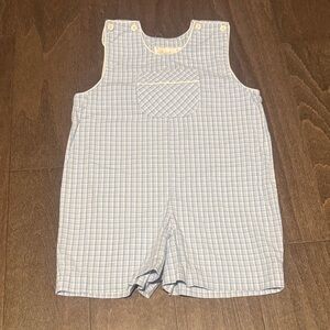 Strasburg Light Blue and White Plaid Romper
